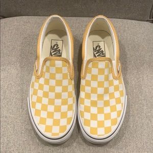 Yellow checkered Vans